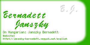 bernadett janszky business card